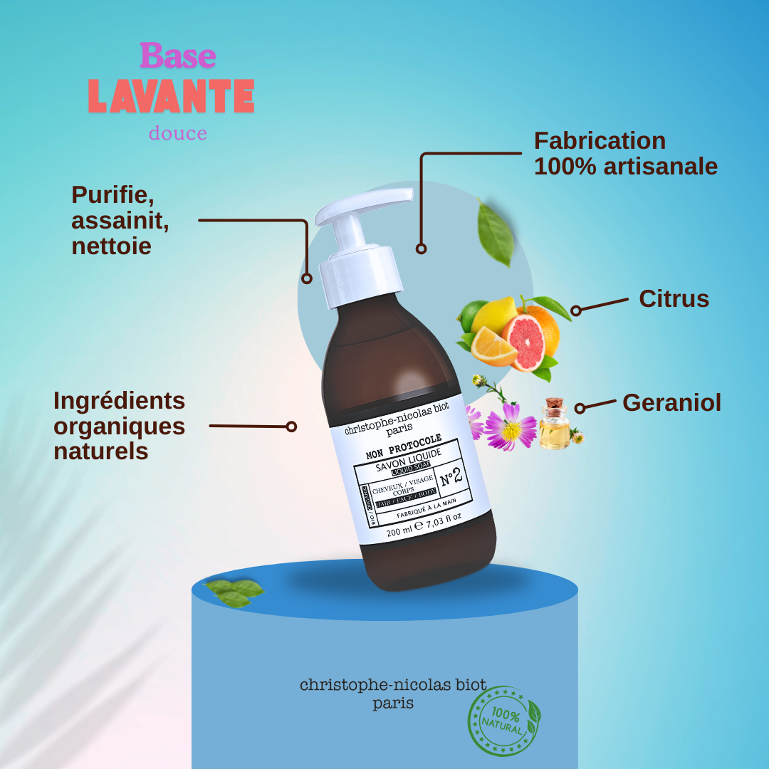 SAVON LIQUIDE N2 pour cheveux. Base lavante purifiante - Christophe  Nicolas Biot Paris